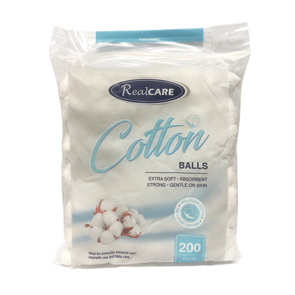 Real Care Cotton Wool Balls - 200pk