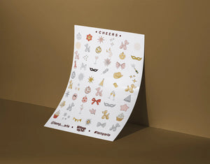 Temp Arte - Cheers / Nail Tattoos - Single Sheet