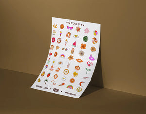 Temp Arte - Groovy / Nail Tattoos - Single Sheet