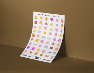 Temp Arte - Pop Art Vol 1. / Nail Tattoos - Single Sheet