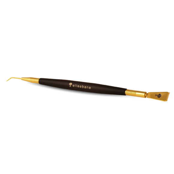Black and gold lash lift tool with comb