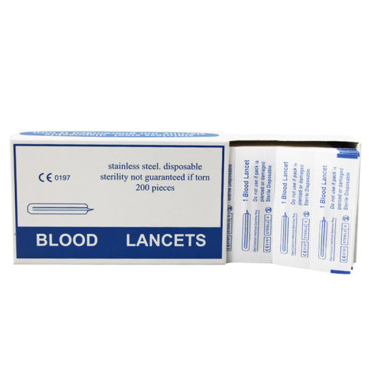 Disposable Stainless Steel Blood Lancets 200pk