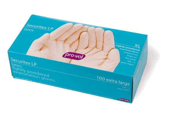 Latex Disposable Gloves Lightly Powdered 100box